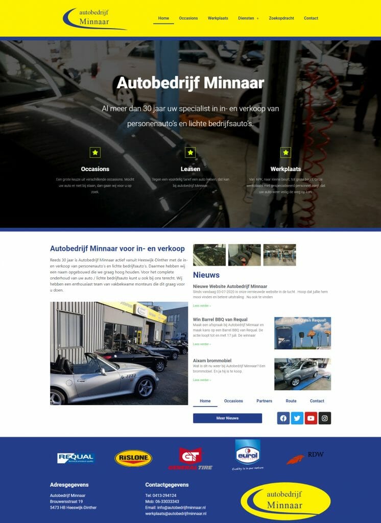 Autobedrijf Minnaar Website